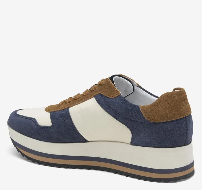 Women Johnston and Murphy Sneakers Gracie Colorblock LaceUp Navy Suedebone Calfskin