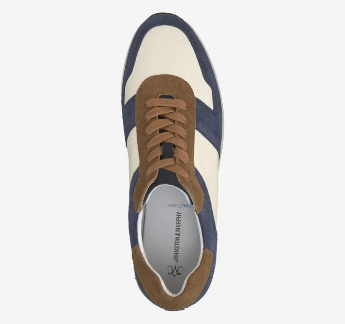 Women Johnston and Murphy Sneakers Gracie Colorblock LaceUp Navy Suedebone Calfskin
