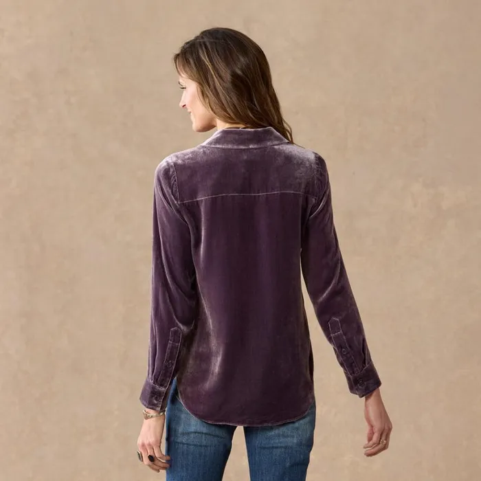 Women Juliana Velvet Shirt Mahogany Sundance Catalog Tops Women Juliana Velvet Shirt Mahogany Sundance Catalog Tops