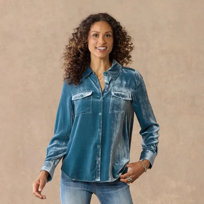 Women Juliana Velvet Shirt Mahogany Sundance Catalog Tops Women Juliana Velvet Shirt Mahogany Sundance Catalog Tops