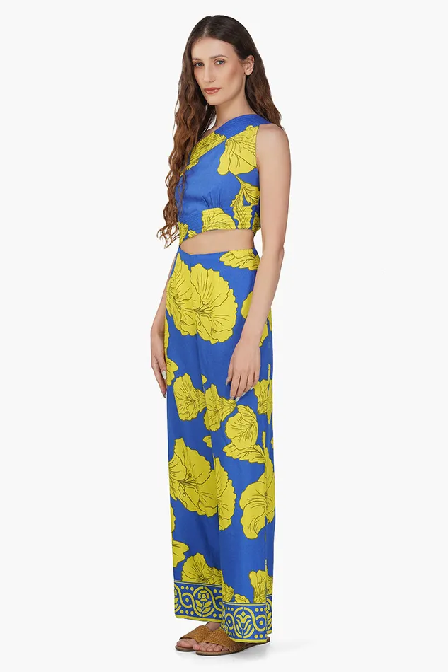 Women Jumpsuits America and Beyond Yellow Daze Printed Jumpsuit
