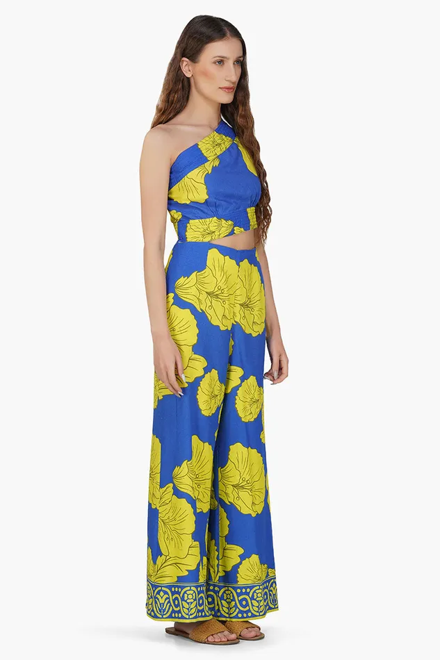Women Jumpsuits America and Beyond Yellow Daze Printed Jumpsuit