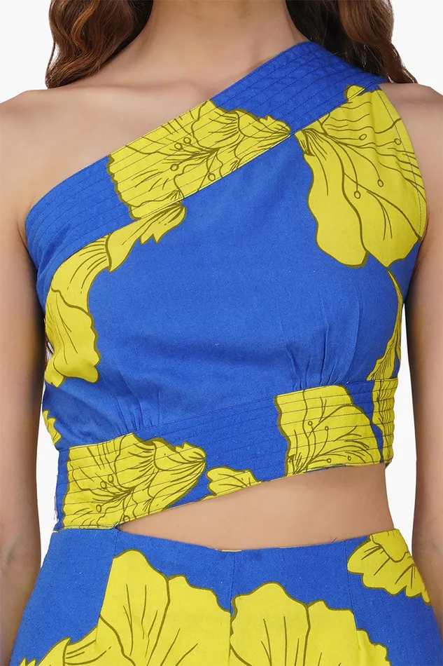 Women Jumpsuits America and Beyond Yellow Daze Printed Jumpsuit