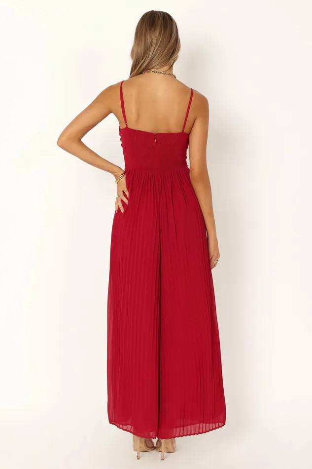Women Jumpsuits and Rompers Petal and Pup Alice Wide Leg Jumpsuit Red