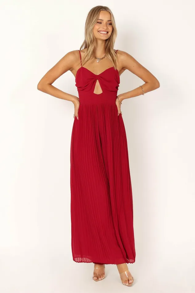 Women Jumpsuits and Rompers Petal and Pup Alice Wide Leg Jumpsuit Red