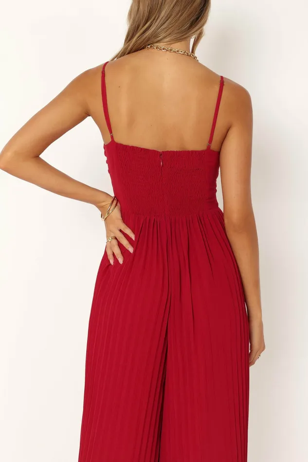 Women Jumpsuits and Rompers Petal and Pup Alice Wide Leg Jumpsuit Red
