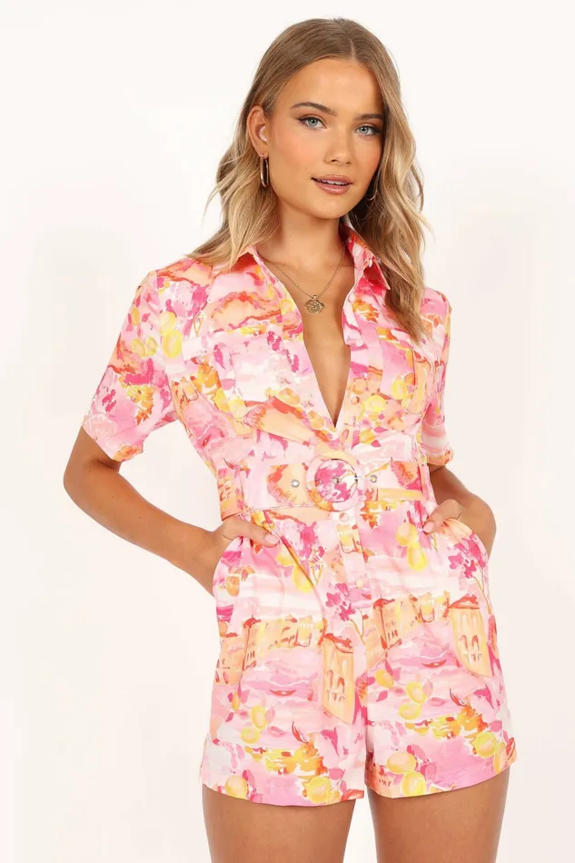Women Jumpsuits and Rompers Petal and Pup Arianna Romper Pink Scenic