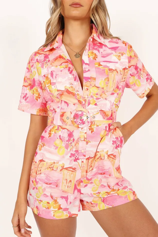 Women Jumpsuits and Rompers Petal and Pup Arianna Romper Pink Scenic
