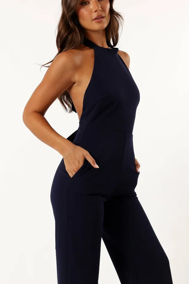 Women Jumpsuits and Rompers Petal and Pup Clara Bow Jumpsuit Navy
