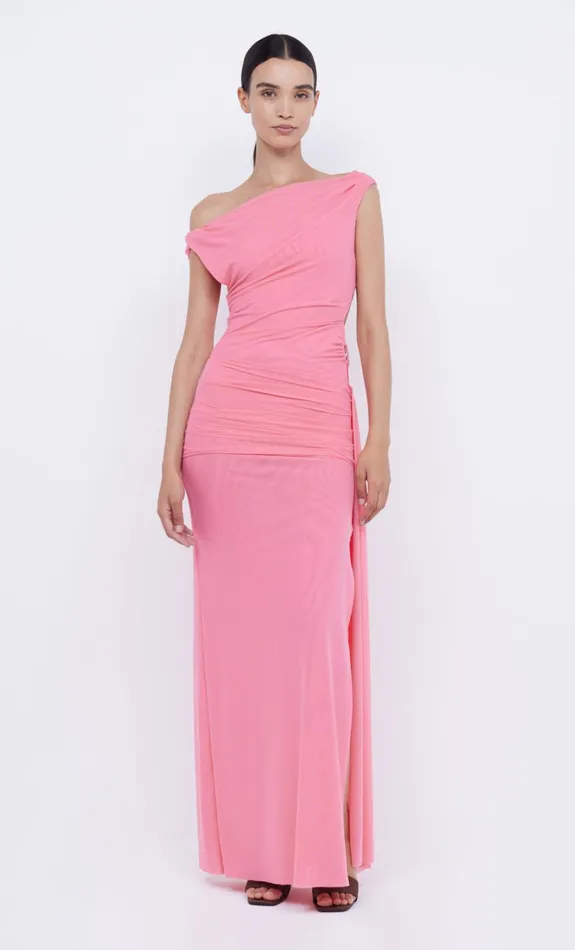 Women KAILANI ASYM DRESS 8211 GRAPEFRUIT PINK Bec Bridge Wedding Guest