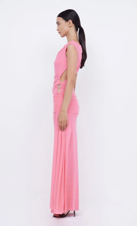 Women KAILANI ASYM DRESS 8211 GRAPEFRUIT PINK Bec Bridge Wedding Guest