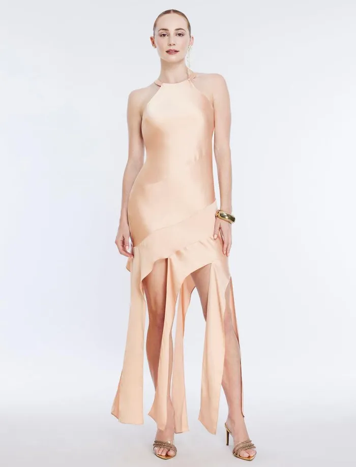 Women Kalina Cascading Ruffle Dress Blush BCBG Dresses