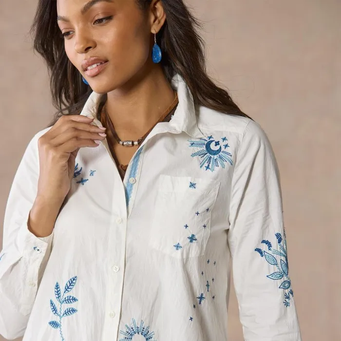 Women Karina Embroidered Shirt White Sundance Catalog Tops Women Karina Embroidered Shirt White Sundance Catalog Tops