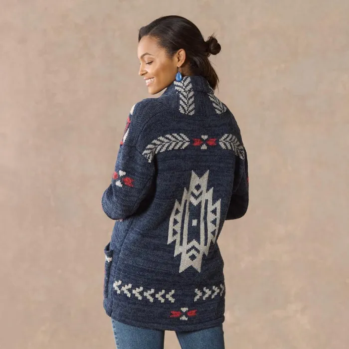Women Katia Heritage Cardigan Indigo Sundance Catalog Sweaters