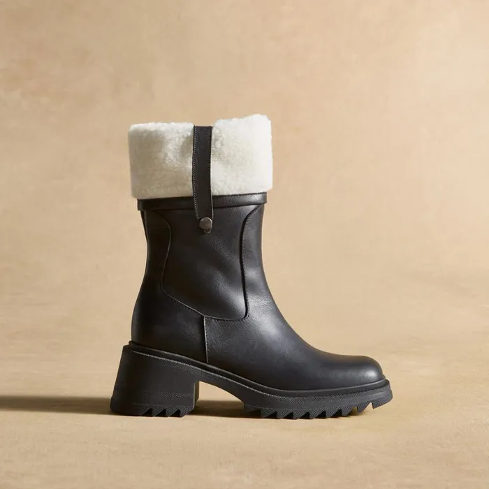 Women Katrin Shearling Boots Black Sundance Catalog Boots