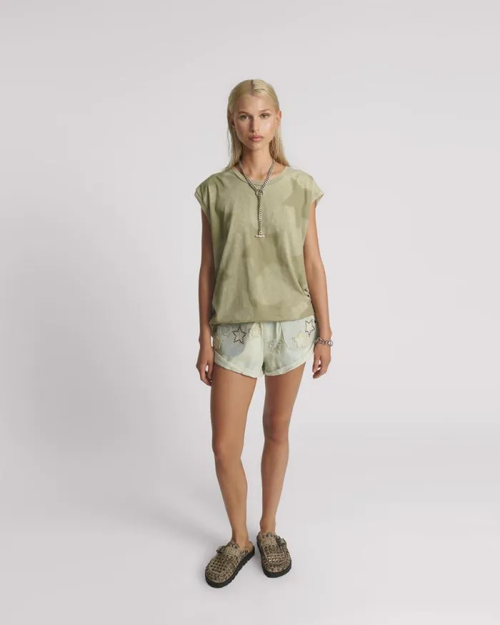 Women KHAKI STAR DUST OVERSIZED TANK One Teaspoon Tees and Tanks Women KHAKI STAR DUST OVERSIZED TANK One Teaspoon Tees and Tanks