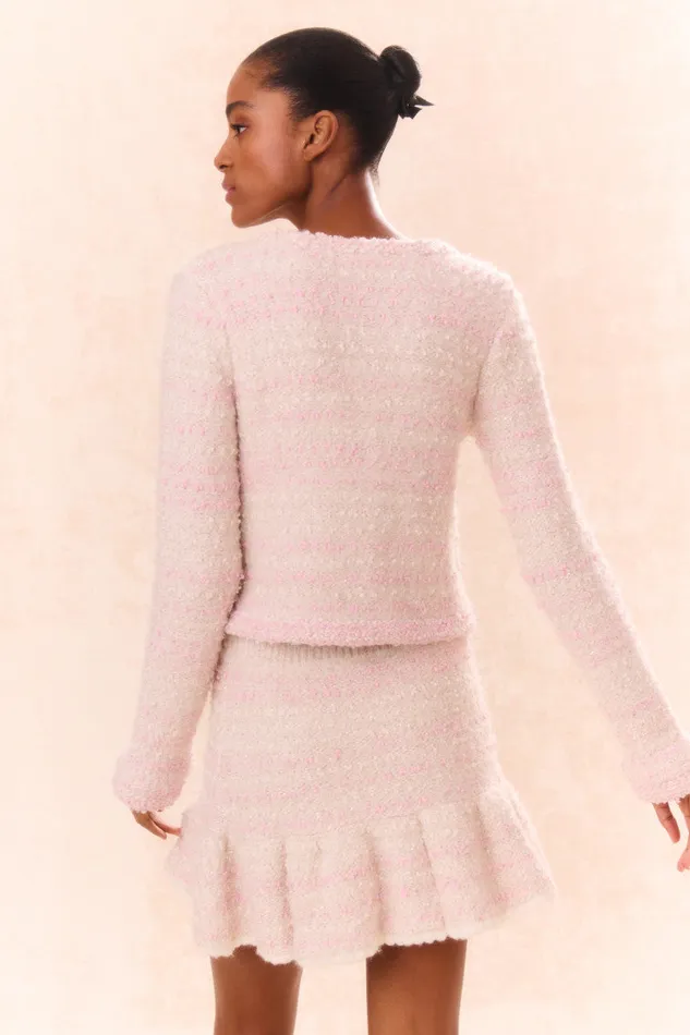 WomenKids LoveShackFancy Skirts Velman Knit Mini Skirt Vanilla Blush