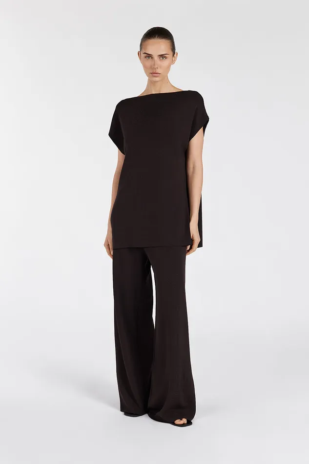 Women Knitted DISSH MABLE BITTER CHOC LONGLINE KNIT TOP