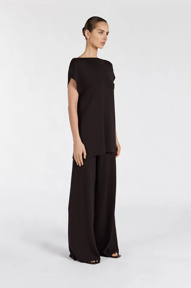 Women Knitted DISSH MABLE BITTER CHOC LONGLINE KNIT TOP