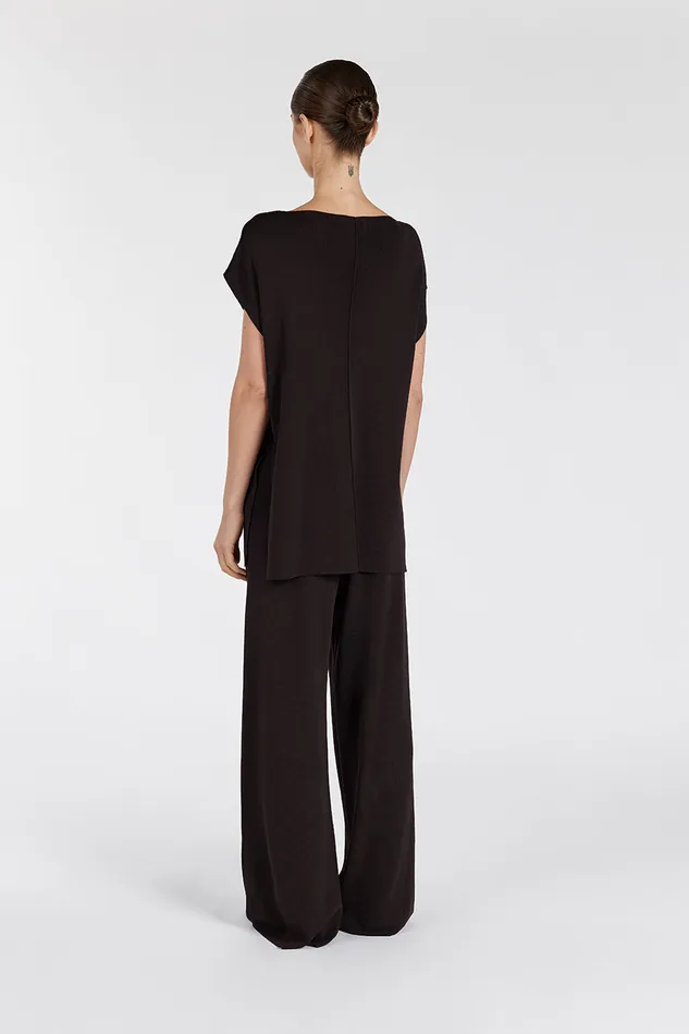 Women Knitted DISSH MABLE BITTER CHOC LONGLINE KNIT TOP
