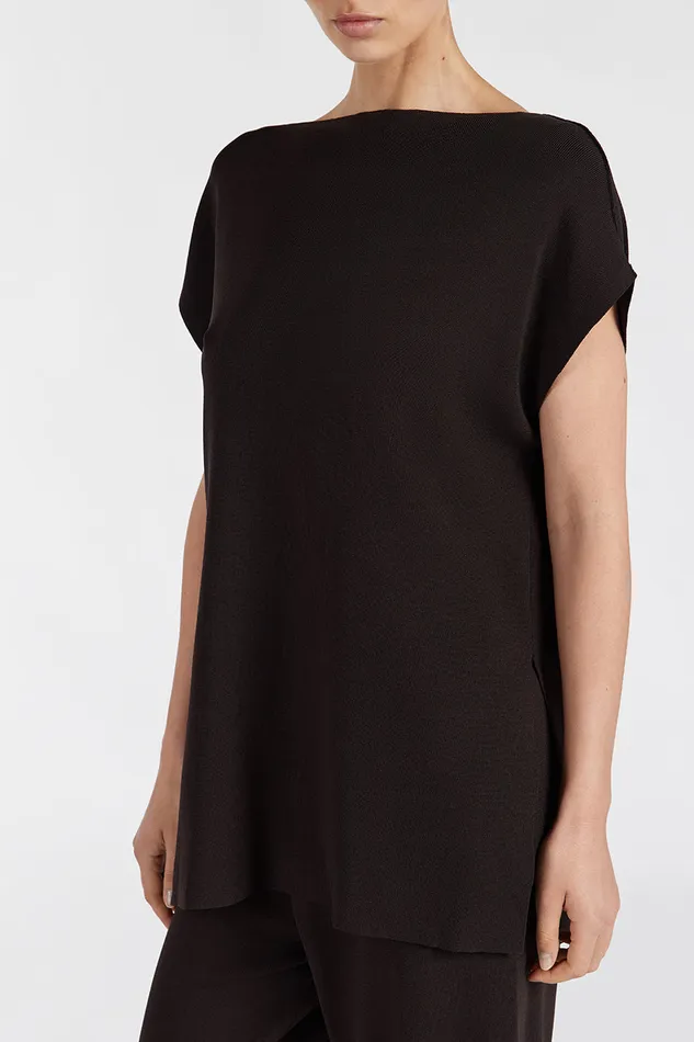 Women Knitted DISSH MABLE BITTER CHOC LONGLINE KNIT TOP