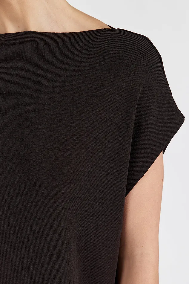 Women Knitted DISSH MABLE BITTER CHOC LONGLINE KNIT TOP