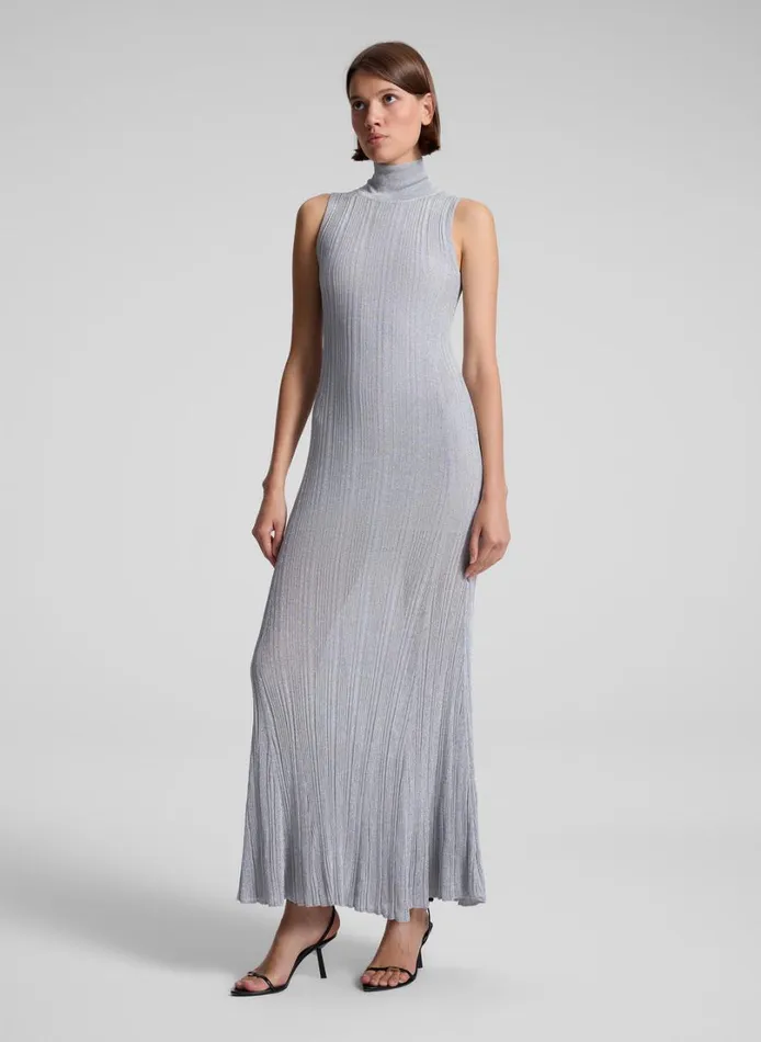 Women Knitwear ALC Arden Metallic Knit Maxi Dress Mercury