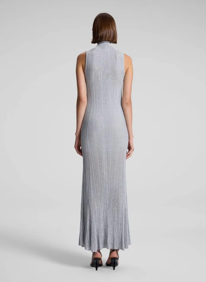 Women Knitwear ALC Arden Metallic Knit Maxi Dress Mercury