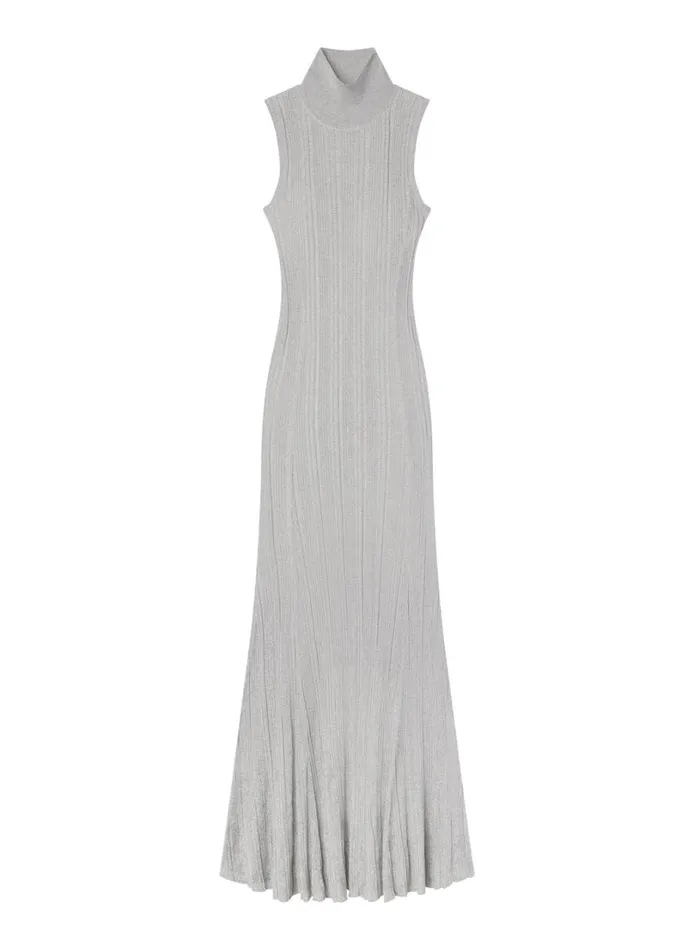 Women Knitwear ALC Arden Metallic Knit Maxi Dress Mercury