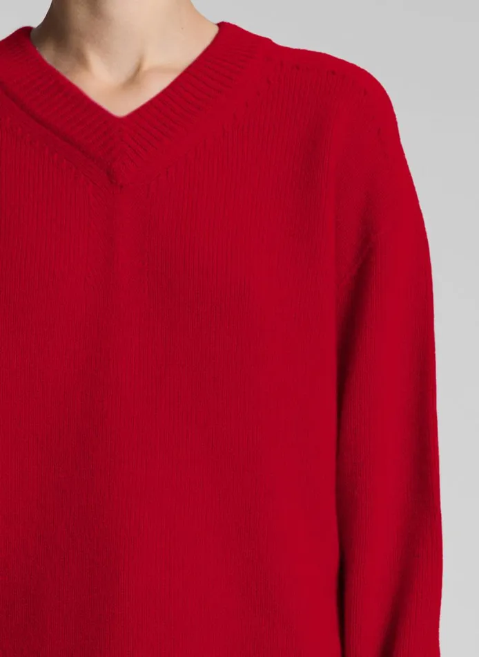 Women Knitwear ALC Calven Cashmere V Neck Sweater Really Red