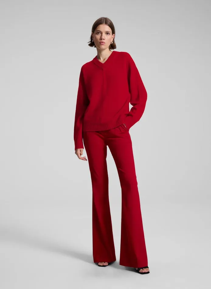 Women Knitwear ALC Calven Cashmere V Neck Sweater Really Red
