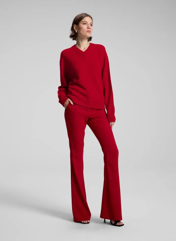 Women Knitwear ALC Calven Cashmere V Neck Sweater Really Red