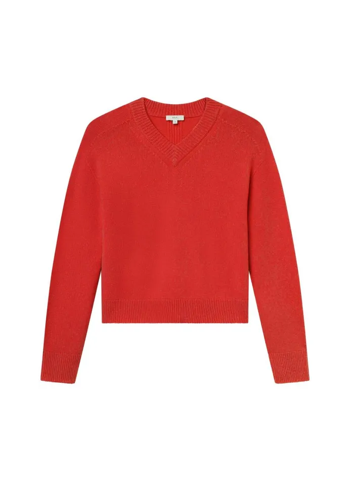 Women Knitwear ALC Calven Cashmere V Neck Sweater Really Red