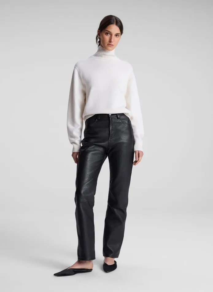 Women Knitwear ALC Teddy Cashmere Turtleneck Sweater Natural