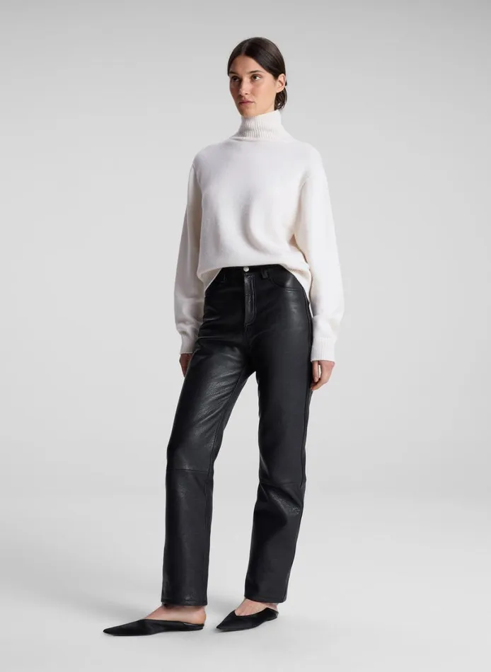 Women Knitwear ALC Teddy Cashmere Turtleneck Sweater Natural