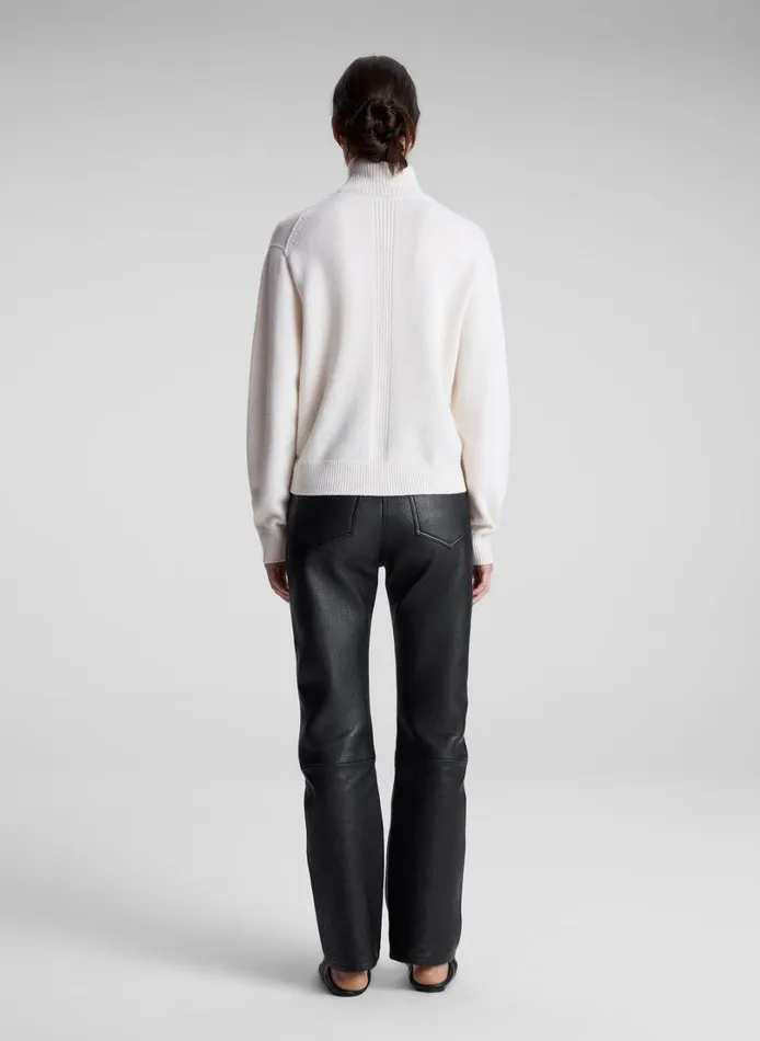 Women Knitwear ALC Teddy Cashmere Turtleneck Sweater Natural