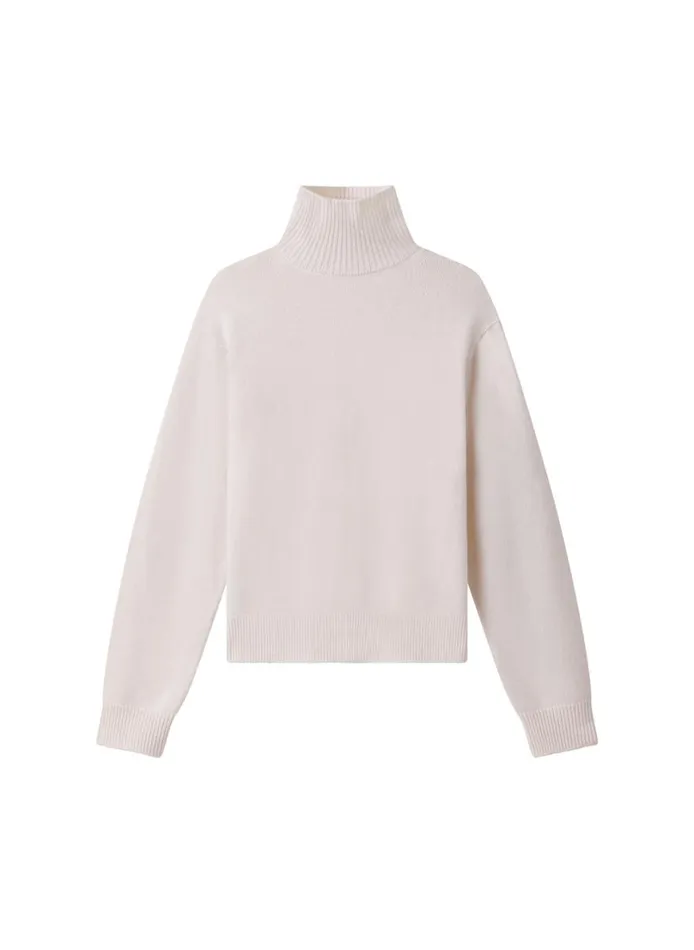 Women Knitwear ALC Teddy Cashmere Turtleneck Sweater Natural
