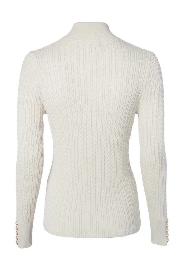 Women Knitwear Holland Cooper Ava Half Zip Knit Almond Women Knitwear Holland Cooper Ava Half Zip Knit Almond