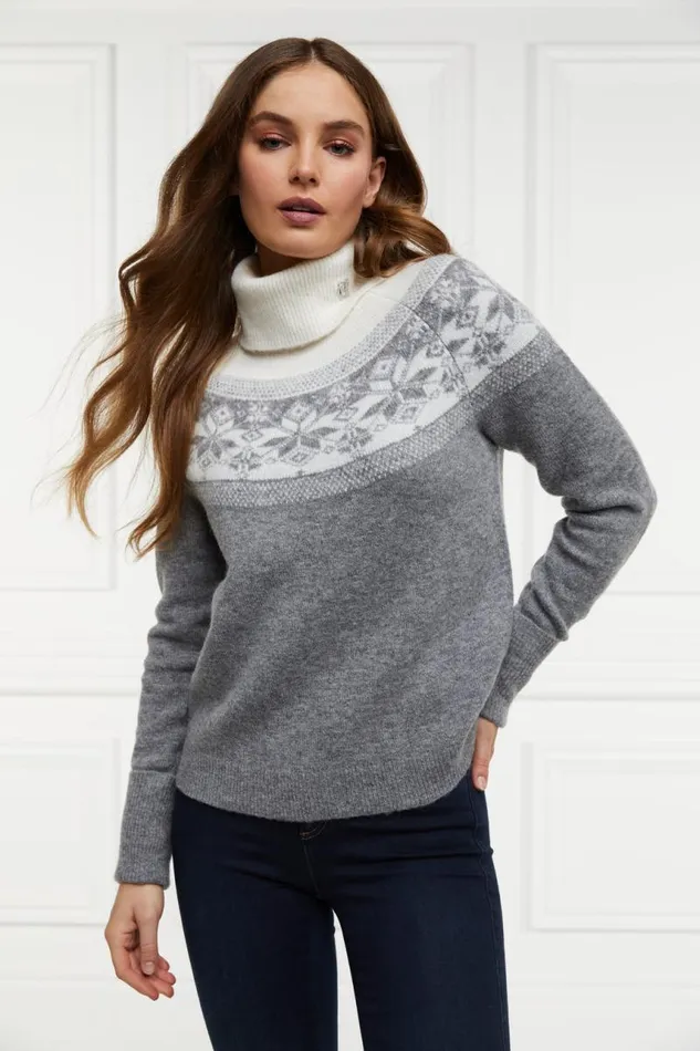 Women Knitwear Holland Cooper Beatrice Knit Dark Grey Marl