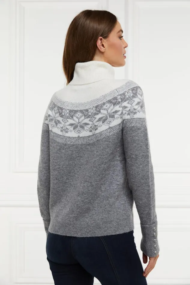 Women Knitwear Holland Cooper Beatrice Knit Dark Grey Marl Women Knitwear Holland Cooper Beatrice Knit Dark Grey Marl