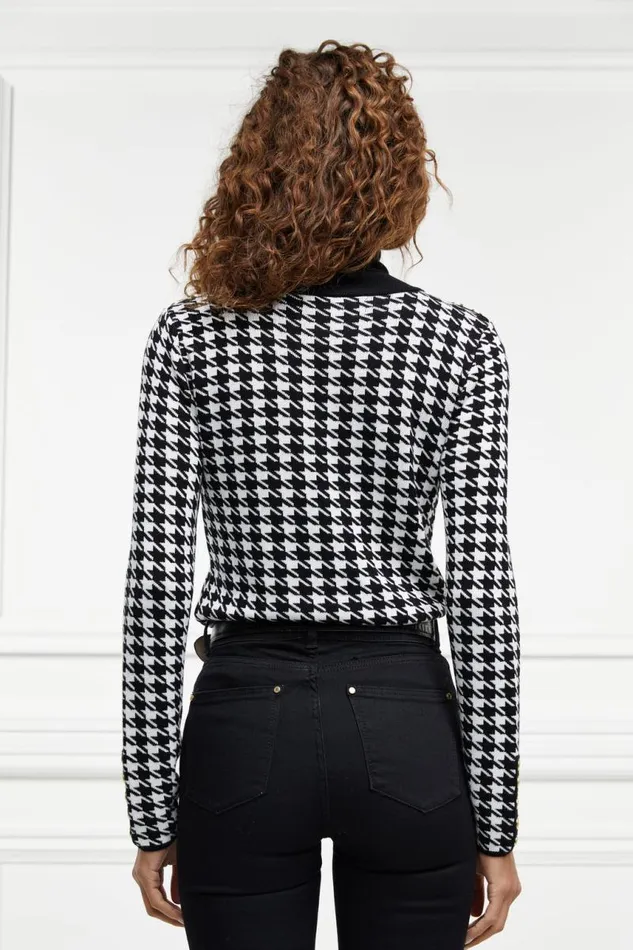 Women Knitwear Holland Cooper Classic Roll Neck Knit Houndstooth Women Knitwear Holland Cooper Classic Roll Neck Knit Houndstooth