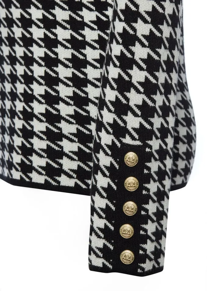 Women Knitwear Holland Cooper Classic Roll Neck Knit Houndstooth Women Knitwear Holland Cooper Classic Roll Neck Knit Houndstooth