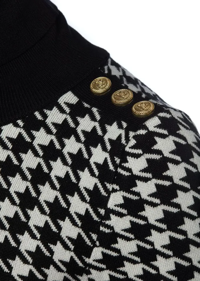 Women Knitwear Holland Cooper Classic Roll Neck Knit Houndstooth Women Knitwear Holland Cooper Classic Roll Neck Knit Houndstooth