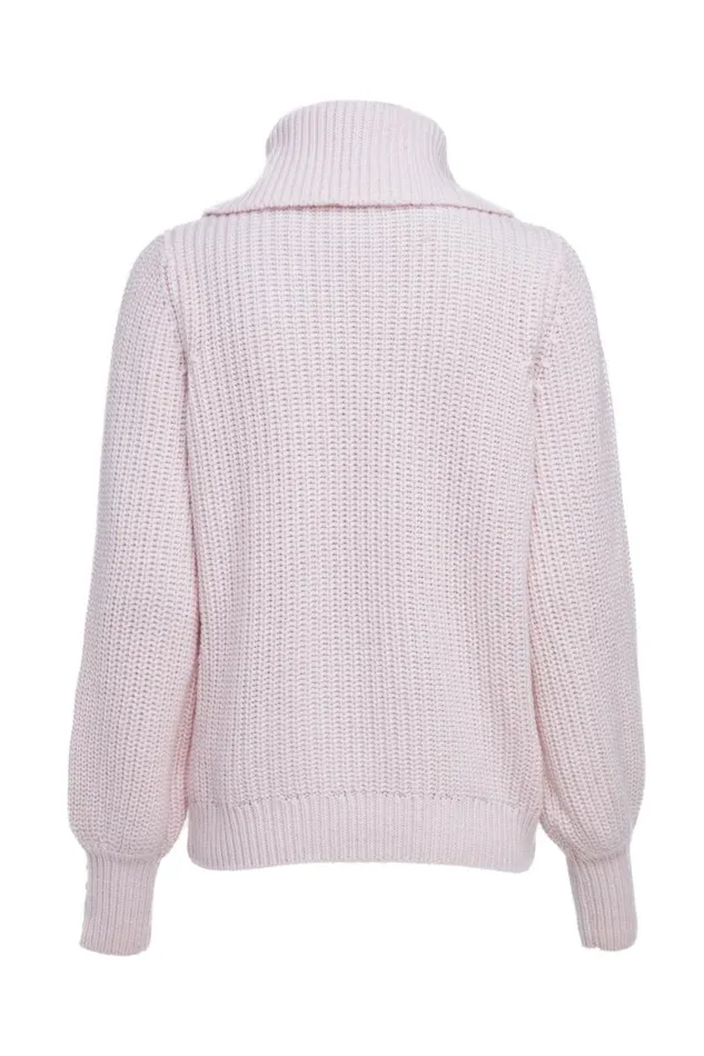 Women Knitwear Holland Cooper Corded Roll Neck Knit Ice Pink