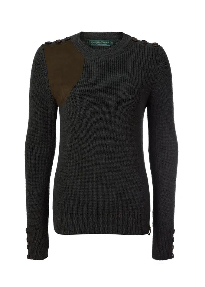 Women Knitwear Holland Cooper Heritage Crew Neck Knit Forest Marl Women Knitwear Holland Cooper Heritage Crew Neck Knit Forest Marl