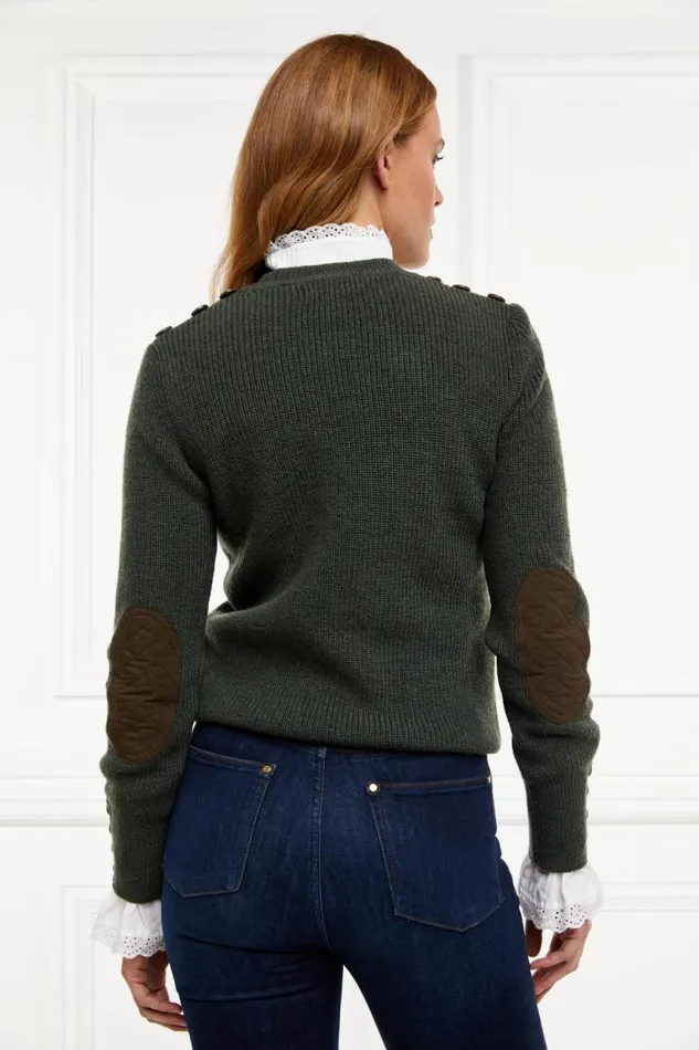 Women Knitwear Holland Cooper Heritage Crew Neck Knit Forest Marl Women Knitwear Holland Cooper Heritage Crew Neck Knit Forest Marl