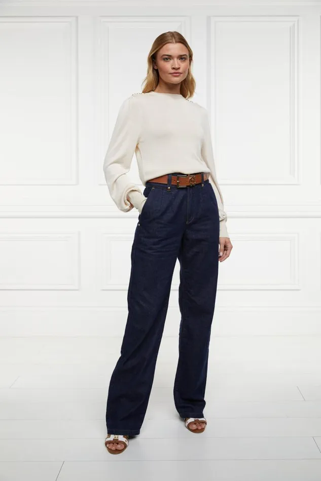 Women Knitwear Holland Cooper Kelsie Crew Neck Knit Almond Women Knitwear Holland Cooper Kelsie Crew Neck Knit Almond