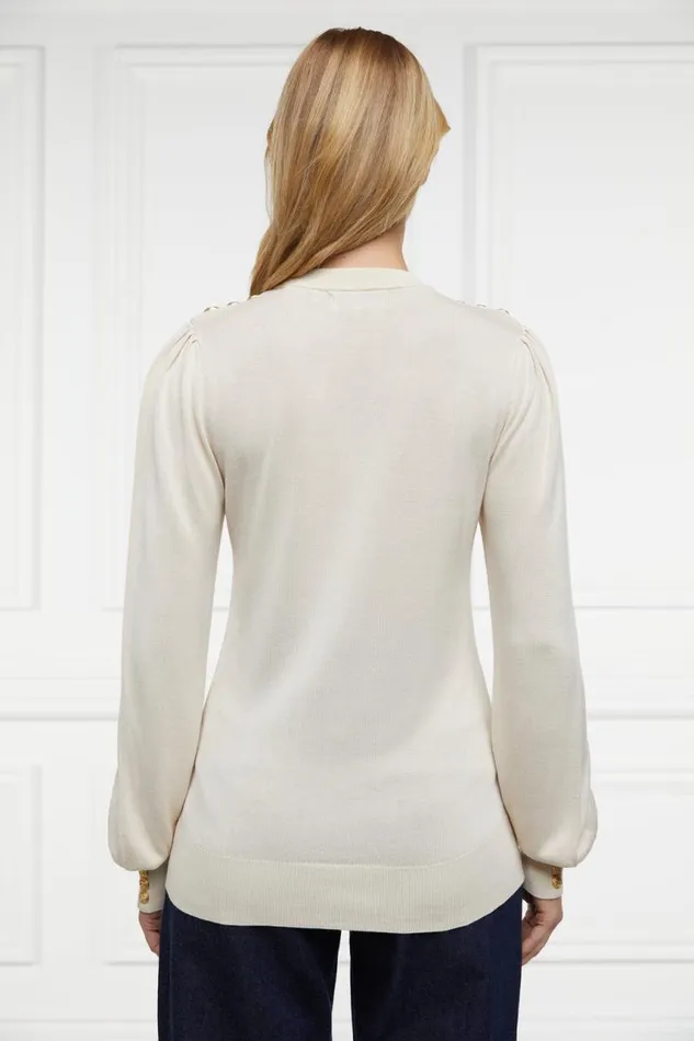 Women Knitwear Holland Cooper Kelsie Crew Neck Knit Almond Women Knitwear Holland Cooper Kelsie Crew Neck Knit Almond