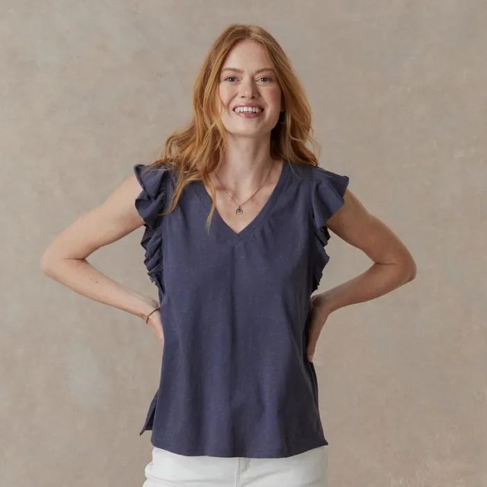 Women Lakelynn Ruffle Top Magenta Sundance Catalog Tops