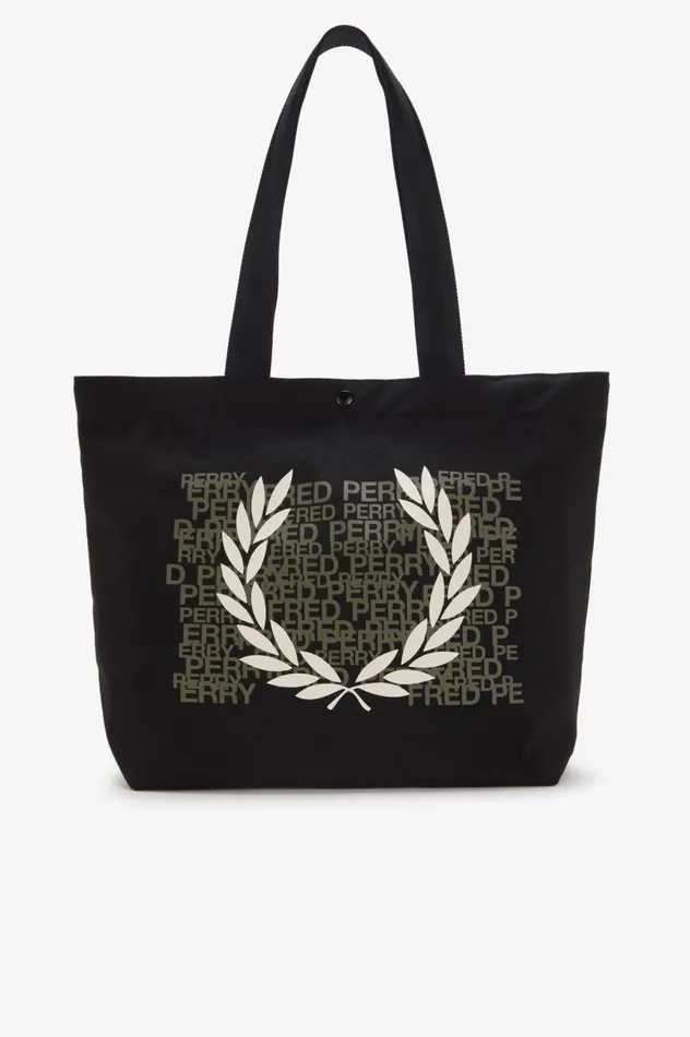 Women Laurel Wreath Tote Bag Black Fred Perry Bags